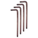 4個セット T50 タンパープルーフ トルクスレンチ スターキー 170mm / 6.69" 長いアーム L字型 6ポイ ント レンチ S2鋼 手工具 自動車 / 家庭修理用
