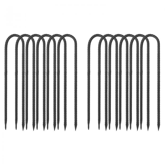 12個セット 12" トランポリン用ウィンドステーク U字型リバースステーク 亜鉛メッキ鋼製グラウンドステ..