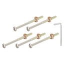 5個セット 六角ソケットヘッドボルトバケットナット M6 x 100mm ソケット家具ベッドボルトバケットナット チェア用 ブロンズカラー
