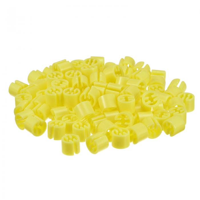 150個の洋服ハンガーマーカーの空白タグ 3.5mmのロッドに適した衣類サイズハンガークリップ 衣類のカラーコーディングラベル イエロー