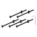 5個セット 六角ソケットヘッドボルトバケットナット M6 x 120mm ソケット家具ベッドボルトバケットナット チェア用 黒