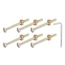 10個 六角ソケットヘッドボルトとバケットナット M6 x 80mm ソケット家具ベッドボルトとレンチ ブロンズカラー