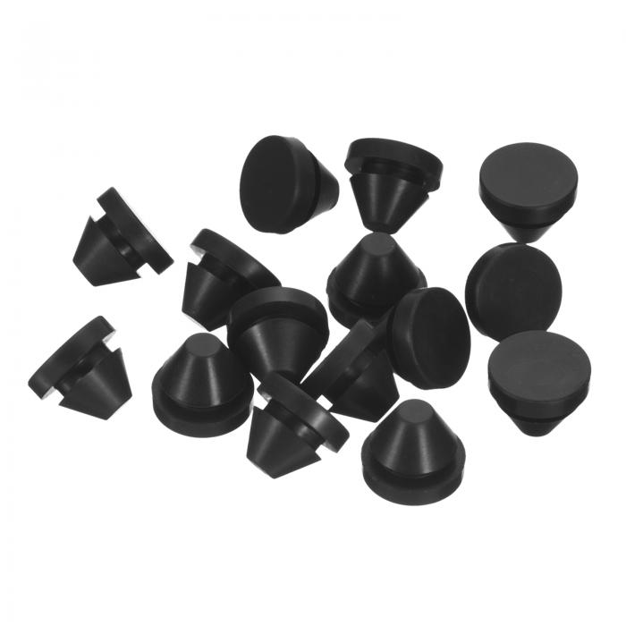 15個 シリコンプラグ 9-10mm 穴に適したラバーラウンドスナップインロッキングホールプラグ 金属チューブ用 防水ホールプラグ 家具エンドキャップ挿入用 黒