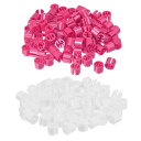 300個の洋服ハンガーマーカーの空白タグ 3.5mmのロッドに適した衣類サイズハンガークリップ 衣類のハンガーに使用するローズレッド+ホワイトのカラーコーディン...