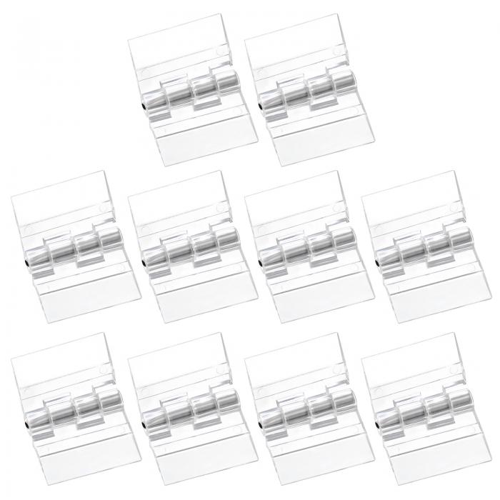 10個セット アクリルヒンジ 25x34mm クリア 折りたたみヒンジ ステンレス製シャフト 透明ハードウェア..