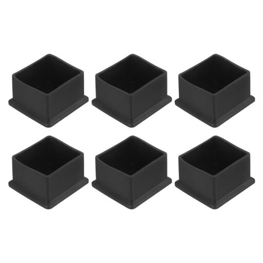 6個セットのPVC製正方形チェアレッグキャップ 40mm x 40mm OD 黒家具用フィートパッド テーブルフットカバーキャップ 床保護用 6個セットのPVC製正方形チェアレッグキャップ 40mm x 40mm OD 黒家具用フィートパッド テーブルフットカバーキャップ 床保護用