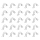 50個 PVCパイプストラップ 20mm(4/5インチ) プラスチックコンジットストラップ2つ 穴 PVCパイプ取り付け ブ ラケット ケーブル用 ホワイト