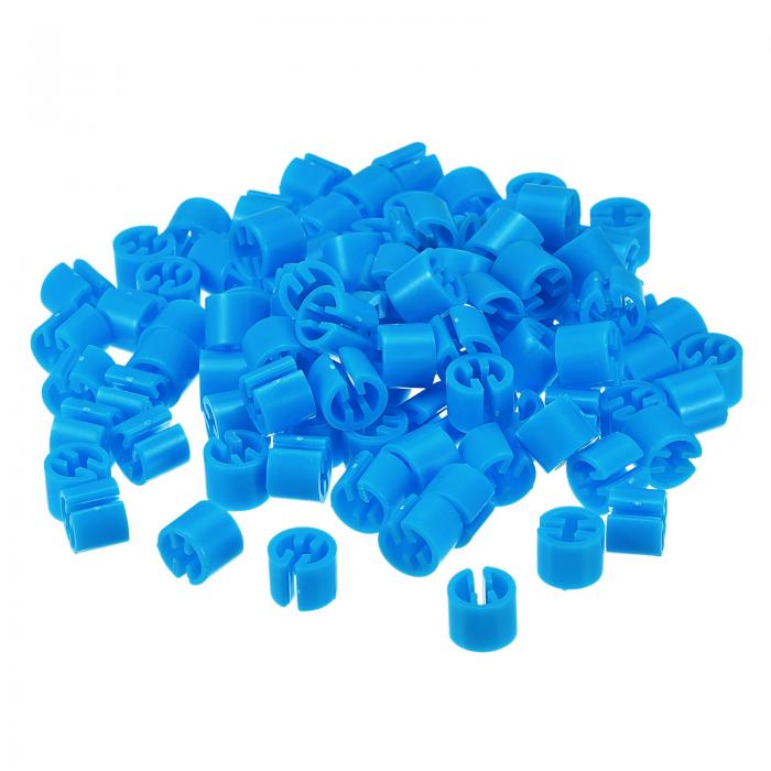 150個の洋服ハンガーマーカーの空白タグ 3.5mmのロッドに適した衣類サイズハンガークリップ 衣類の色分けラベル ブルー