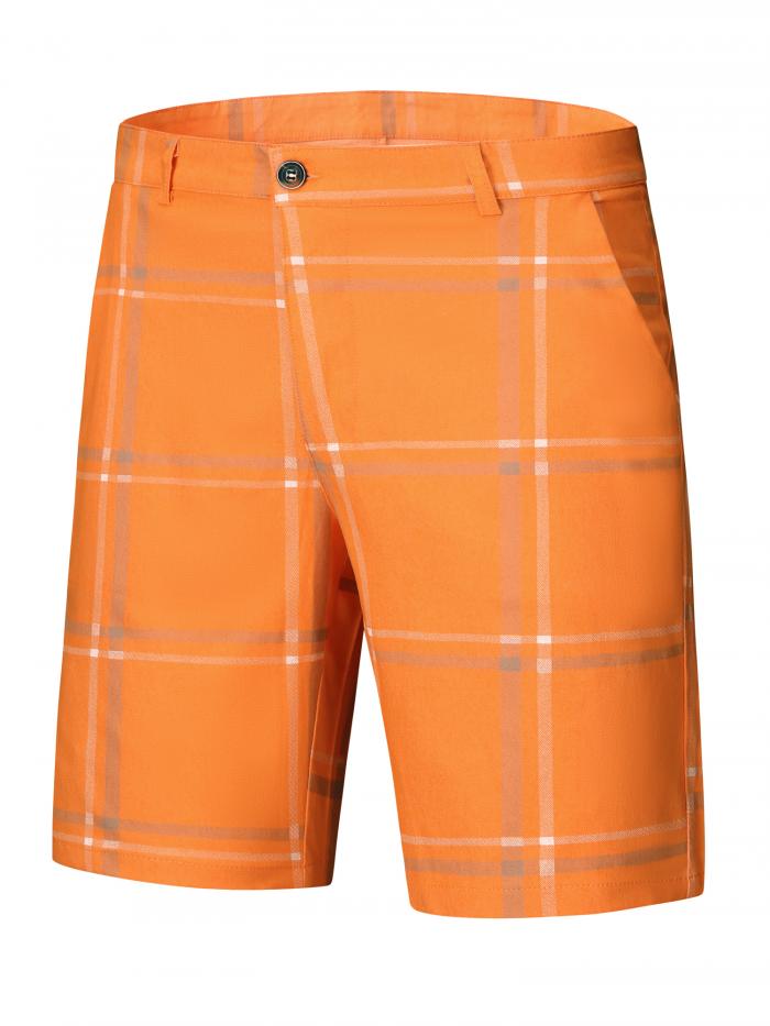 Lars Amadeus ショーツ チェック柄ショーツ ドレス チェック ウエスト レギュラーフィット フラットフ..