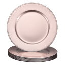 10個セット チャー ジャープレート バルク 13" プラスチック製 ラウンドプレート チャー ジャー ディナー 結婚式 パーティー イベント テーブルセッティング デコレーション ローズ金色