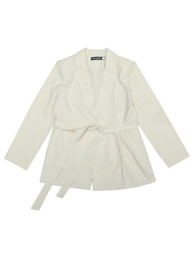 Allegra K レディース カラーブレザー ペプラムタイウエスト 長袖 ボタン ワーク オフィスブレザージャケット ベージュ M Allegra K レディース カラーブレザー ペプラムタイウエスト 長袖 ボタン ワーク オフィスブレザージャケット ベージュ M