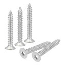 50個入りフラットヘッドトルクスねじ M5 x 35mm 304ステンレス鋼カウンターシンク自己穴あけ防犯木ねじ T25ビット対応 木材 フェンス デッキ用(シ...