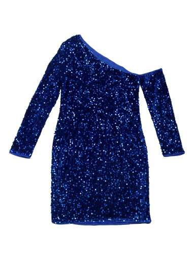 Allegra K レディース スパンコールドレス ベルベット ワンショルダー パーティー ドレス ロイヤルブルー S Allegra K レディース スパンコールドレス ベルベット ワンショルダー パーティー ドレス ロイヤルブルー S