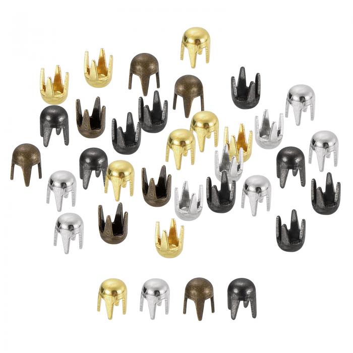 80個のミックスカラーのラウンドドームリベット 2mmの真鍮ス パイ クスタッドスポット パンクロ ックのネイルヘッドクロービーズアソートキット DIY用の服 ...