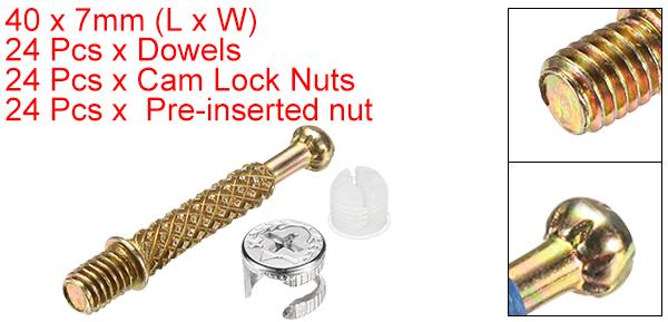 24セットの家具用キャムロック 40mmキャムロックナットとスクリュー 3 で 1家具接...
