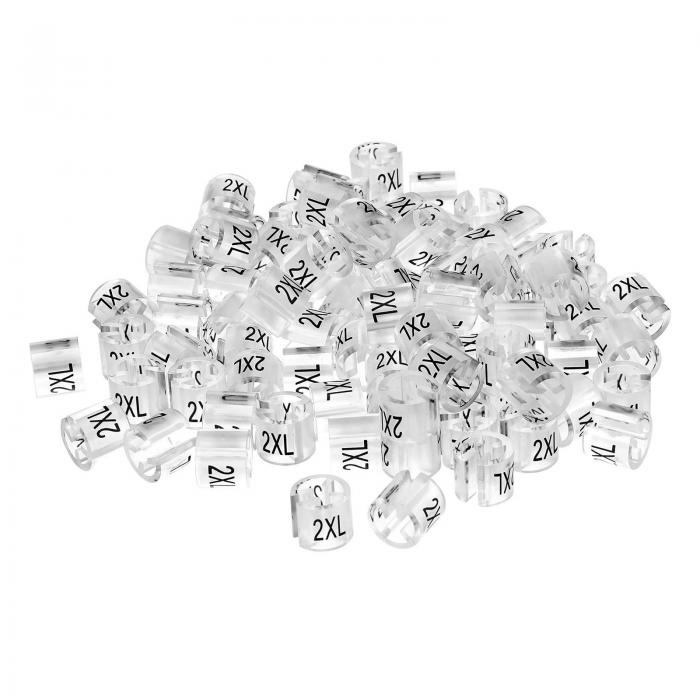 衣類ハンガーマーカー 2XL サイズタグ 160 個 3.5mm ロッド 衣類サイズ ハンガークリップに適合 衣類ハンガー用衣類カラーコーディングラベル 透明