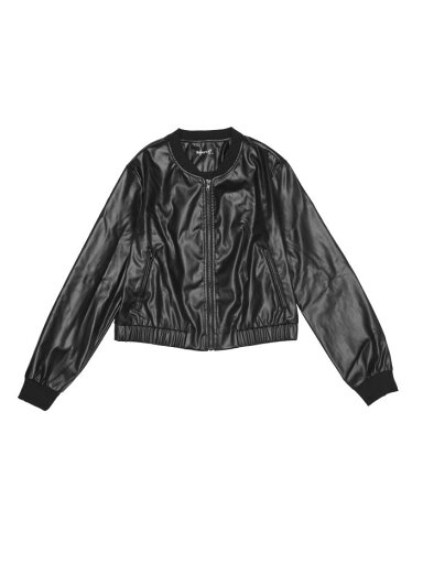 Allegra K レディース モトバイク ジップアップ PU クロップドコート用 フェイクレザー ボンバージャケット ブラック L Allegra K レディース モトバイク ジップアップ PU クロップドコート用 フェイクレザー ボンバージャケット ブラック L