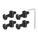 4個セット 六角ソケットヘッドボルトバケットナット M6 x 35mmソケット家具ベッドボルトバケットナット 椅子やベッド用 レンチ付き 黒