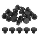 20個のステム付きガラステーブルトップバンパー 6.5mm/0.26"の穴に適した黒いゴム製バンパー テーブル家具キャビネット用のPVCゴム製グリ ッパーテーブルスペーサー