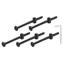 5個セット 六角ソケットヘッドボルトバケットナット M6 x 90mm ソケット家具ベッドボルトバケットナット 椅子やベッド用 黒ワレンチ付き