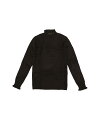 Seta T レディース 秋冬 モックネック 長袖 ふわふわカフ カジュアル スリム フィット セーター トップス ブラック XL(4)