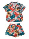 Allegra K ハワイアンシャツ ショーツセット トロピカル 夏 ビーチ 旅行 レディース 白 XL