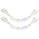 シュー装飾チェーン クロッグサンダル 靴チェーンアクセサリー ビーズシェイプ シューズ装飾 DIY 誕生日 女性 ギフト用 マルチカラー 2個