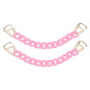 シュー装飾チェーン クロッグサンダル 靴チェーンアクセサリー 丸い形状 靴の装飾 DIY 誕生日 女性 ギフト用 ピンク 2個