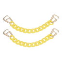 シュー装飾チェーン クロッグサンダル 靴チェーンアクセサリー 丸い形状 靴の装飾 DIY 誕生日 女性 ギフト用 イエロー 2個