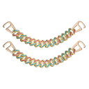 シュー装飾チェーン クロッグサンダル 靴チェーンアクセサリー ラインストーンシェイプ シューズ装飾 DIY 誕生日 女性 ギフト用 ゴー ルド 2個