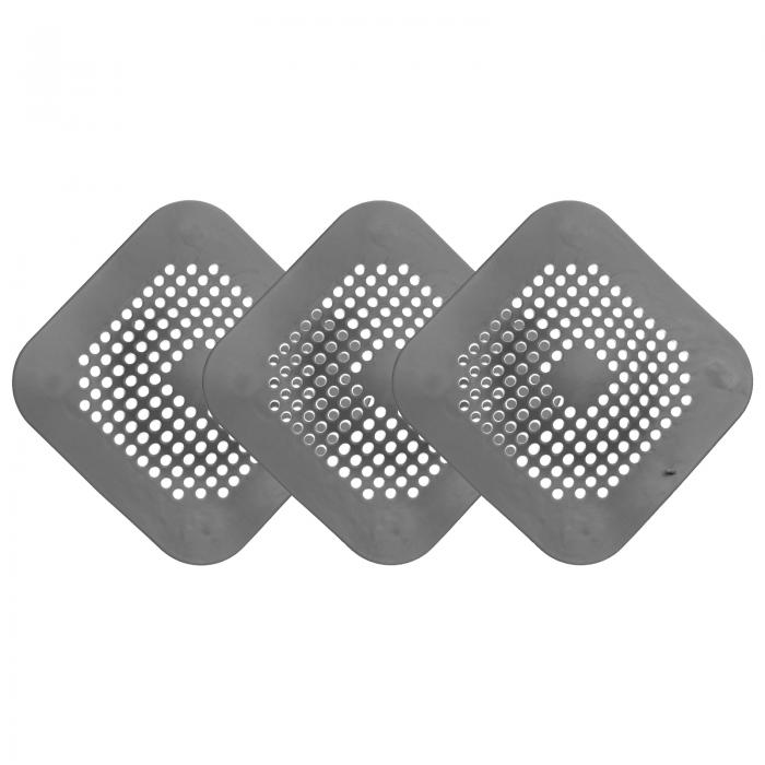 3個セット シャワードレインヘアキャッチャー 5.7" 直径の丸い凸型ドレインカバー シリコン製ストレー..