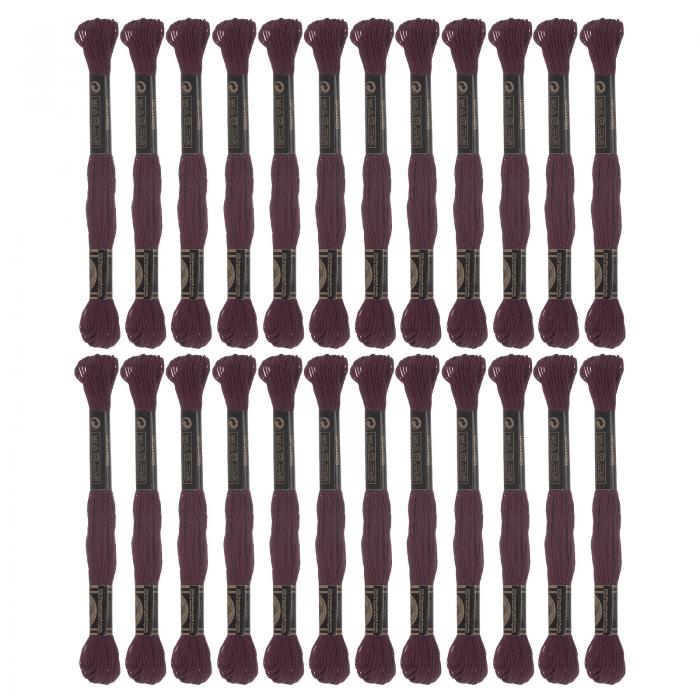 12かせ刺繍糸 エジプト長綿 クロスステッチ糸 DIY ブレスレット糸紐や工芸品の縫製用 8 M ディープ茶色 6009 2個