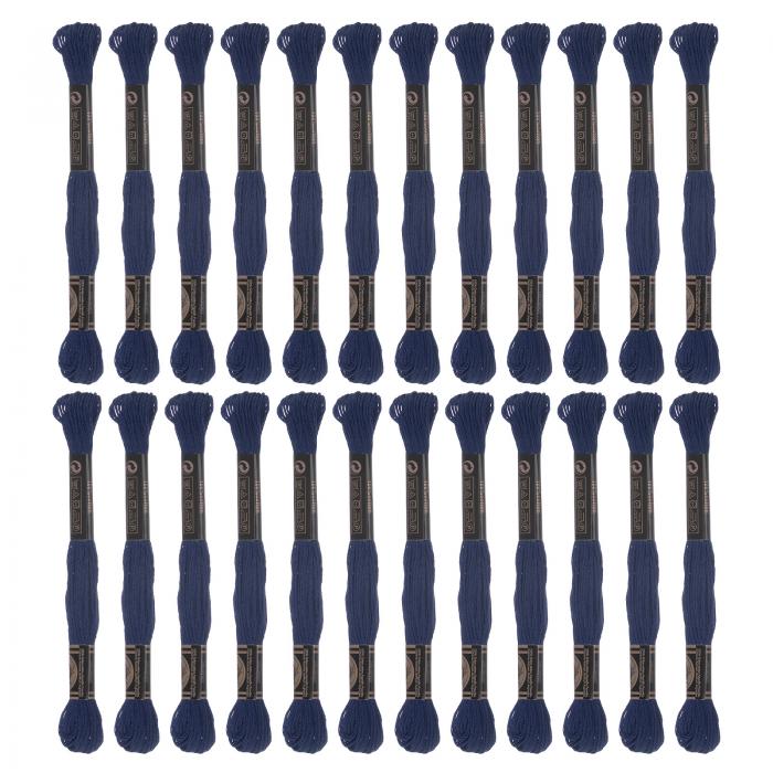 12かせ刺繍糸 エジプト長綿 クロスステッチ糸 DIY ブレスレット糸紐や工芸品の縫製用 8 M ブルー 黒 68..