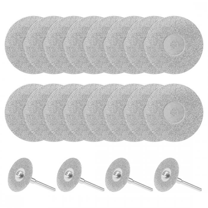 ダイヤモンド切断ホイール カットオフホイール マンドレル4個付き 回転工具用 25 mm 20個