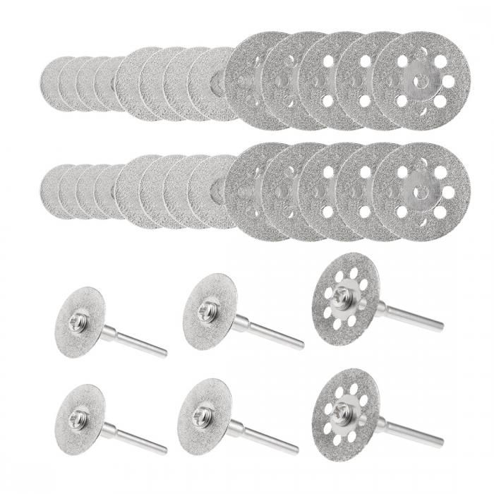 ダイヤモンドコート ロータリーカットオフ砥石ディスク 16 mm 20 mm 25 mm 6個の3 mmマンドレル付き 30個