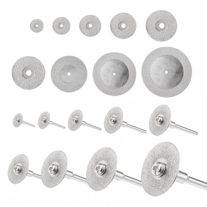 ダイヤモンドコート ロータリーカットオフ砥石ディスク 16 mm-60 mm 20個の3 mmマンドレル付き 10個
