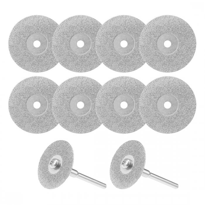 ダイヤモンドコート ロータリーカットオフ砥石ディスク 25 mm 3 mmマンドレル付き 10個