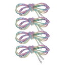 ラインストーン靴ひも ブリンブリン水晶靴ひも ダイヤモンド巾着コード交換用 ネット付き ショートパンツ スニーカー用 長さ1.4 M レインボーカラー 4個