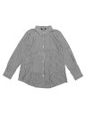 Allegra K レディース ストライプシャツ ボタンダウン 長袖 襟付き ワークオフィスドレスシャツ ブラック S
