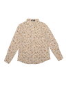 Allegra K 花柄シャツ ブラウス 長袖 おしゃれ ボタンダウン 通勤 オフィス カジュアル レディース ベージュイエローの花柄 S