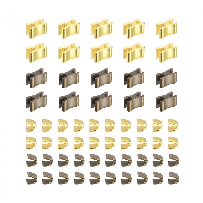 ジッパースライダーリテーナー バッグ コート ジャケット用の#5トップストッパー&ボトムストップ クローズドエンドジッパー交換用(金色 ブロンズ 20個)