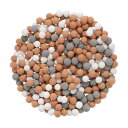 交換用シャワーヘッドビーズ 5-6 mm シャワーフィルタービーズ 交換用ミネラルストーンビーズ 軟水器濾過シャワーヘッド用 ホワイト グレー オレンジ 3パッ...