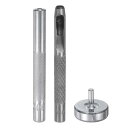 アイレット穴パンチダイツール 5mm/0.2" レザーホローホールパンチ 5mm 取り付けツール 45# スチールアイレットグロメットセッティングツールキット ベース付き ファブリック衣類クラフトバッグ用