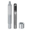 アイレットホールパンチダイツール 8mm/0.31" レザーホローホールパンチ 8mm 取り付けツール 45# スチールアイレットグロメットセッティングツールキット ベース付き ファブリック衣類クラフトバッグ用