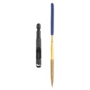 レザーホールパンチツール 1/4インチ 45#スチール 1/4ヘックスシャンクドリルビット 電動ホローパンチセット 5.5インチ半円ファイル付き レザークラフト...