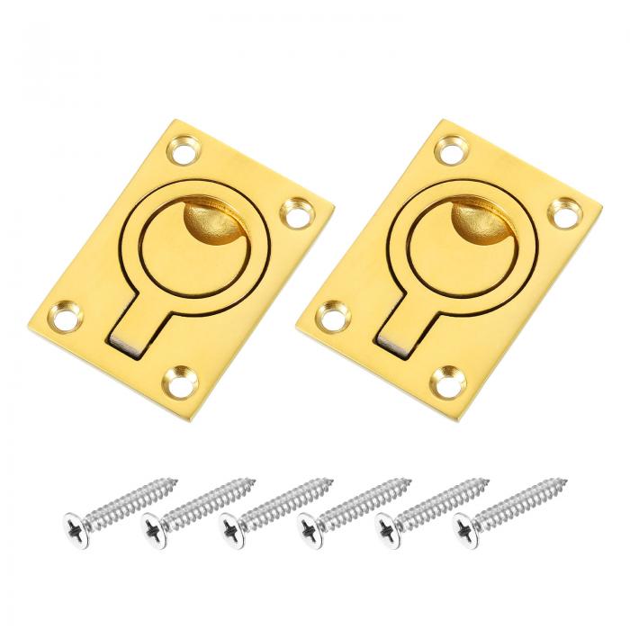 2個セット フラッシュリングプル 2.48インチ×1.73インチ ステンレススチール 長方形埋め込みドアプル ..