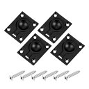 4個セット フラッシュリングプル 1.89インチ×1.5インチ ステンレススチール 長方形埋め込みドアプル 家具 ボート 黒用 ネジ付き