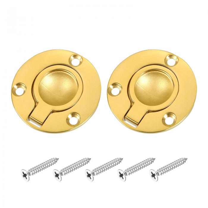 2個セット フラッシュリングプル 1.97インチ×1.97インチ ステンレススチール製 丸型埋め込みドアプル ..