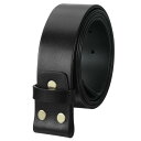 バックルヘッドなし メンズレザーベルトストラップ 1.5インチ幅 プレートバックルベルト用交換ストラップ(125cm L 黒)