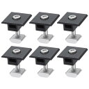 6個セット ソーラーパネル中間クランプ 30mm アルミ製ソーラーパネルセンタークランプ PVソーラーレール取り付けシステム用 取り付けハードウェア 黒